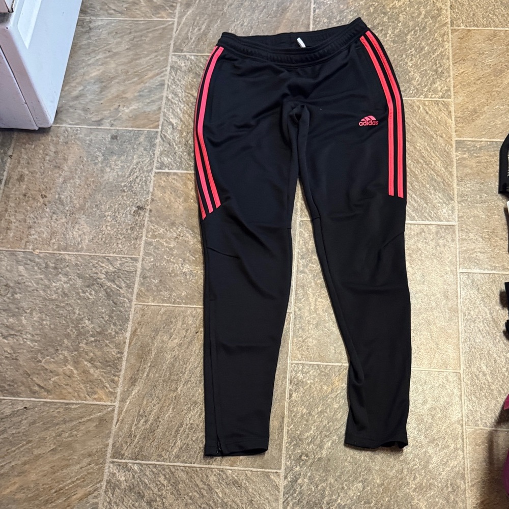 Adidas Women’s Black and Pink Track Pants